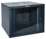 LEGRAND 646211 fali rackszekrény 19'' 9U MAG: 494 SZÉL: 600 MÉLY: 600 antracit egyrészes üvegajtós készre szerelet MAX: 27 kg Linkeo