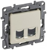 LEGRAND 664876 Niloé 2xRJ45 Cat.6 STP aljzat, csavaros, köröm nélkül, bézs