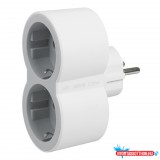 Legrand 694516 2x Schuko aljzat fehér-szürke elosztó biztonsági zsaluva