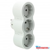 Legrand 694518 3x Schuko aljzat fehér-szürke elosztó biztonsági zsaluva
