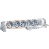 LEGRAND 694538 5x2P+F elosztósor CON, 3m vezetékkel, fehér-szürke