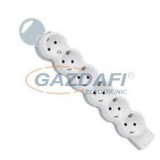 LEGRAND 694579 6x2P+F elosztósor ST, kábel nélkül, fehér-szürke