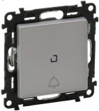 LEGRAND 752316 Valena Life váltóérintkezős nyomó csengőjellel, jelzőfénnyel alumínium