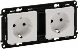 LEGRAND 753122 Valena Life 2x2P+F sínezett dugalj csatlakozóaljzat gyermekvédelemmel, rugós vezetékbekötéssel fehér
