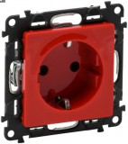LEGRAND 753129 Valena Life 2P+F dugalj csatlakozóaljzat gyermekvédelemmel, rugós vezetékbekötéssel, piros betéttárcsával, nem reteszelt