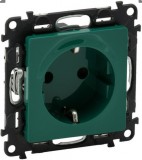 LEGRAND 753329 Valena Life 2P+F dugalj csatlakozóaljzat gyermekvédelemmel, zöld betéttárcsával