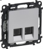 LEGRAND 753343 Valena Life 2xRJ45 Cat. 6 UTP csatlakozóaljzat alumínium