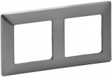 LEGRAND 754152 Valena Life kettős keret Inox dekor