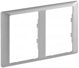LEGRAND 754242 Valena Life kettős keret 2x2P+F dugalj csatlakozóaljzathoz alumínium