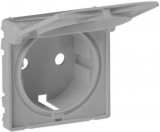LEGRAND 754842 Valena Life 2P+F dugalj csatlakozóaljzat burkolat csapófedéllel alumínium