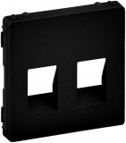 LEGRAND 756372 Valena Life kettős hangszóró-csatlakozóaljzat burkolat, 4 kivezetéssel, fekete