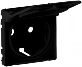LEGRAND 756842 Valena Life 2P+F dugalj csatlakozóaljzat burkolat csapófedéllel, fekete
