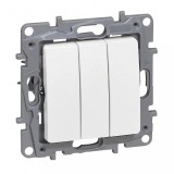LEGRAND 764503 Niloé hármas egypólusú kapcsoló, 10AX, fehér