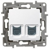 LEGRAND 764576 Niloé 2xRJ45 Cat.6 STP körmös aljzat, fehér