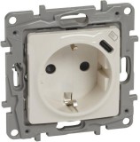 LEGRAND 764635 Niloé 2P+F földelt dugalj csatlakozóaljzat, USB C-típusú csatlakozóval, bézs