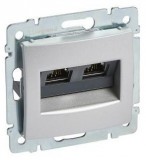 LEGRAND 770273 Valena 2xRJ45 Cat6A STP aljzat, alumínium