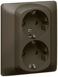 LEGRAND 771233 Galea Life 2x2P+F dugalj csatlakozóaljzat gyermekvédelemmel, rugós, mélybronz