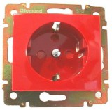 LEGRAND 774327 Valena 2P+F dugalj csatlakozóaljzat reteszelt, piros betéttárcsával
