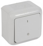 LEGRAND 782386 Forix IP44 falon kívüli kétpólusú kapcsoló 10 AX - 250 V~ szürke