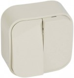 LEGRAND 782432 Forix IP20 falon kívüli kettős egypólusú kapcsoló, 10 AX - 250 V~ bézs