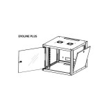 Legrand Evoline+ 19" 9U 600x450mm levehető oldallapos üvegajtós egyrészes fali rack szekrény (EVO9U6045P) (EVO9U6045P)