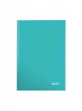 LEITZ Beíró, A5, kockás, 80 lap, keményfedeles, lakkfényű, LEITZ "Wow", jégkék
