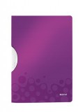 LEITZ Gyorsfűző, klippes, PP, A4, LEITZ "Wow ColorClip" lila