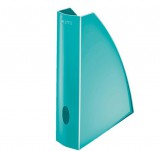 LEITZ Iratpapucs, műanyag, 60 mm, elöl nyitott, LEITZ "Wow", metál jégkék