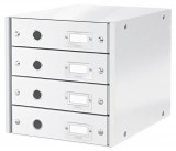 LEITZ Irattároló, laminált karton, 4 fiókos, LEITZ "Click&Store", fehér