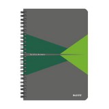 Leitz "Office" 90 lap A5 szürke-zöld laminált karton borító vonalas spirálfüzet