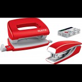 Leitz WOW 10 lap piros mini tűzőgép és lyukasztó szett (55612026)