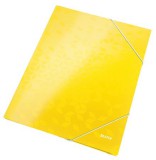 LEITZ "Wow" 15 mm, karton, A4, lakkfényű, sárga Gumis mappa