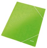 LEITZ "Wow" 15 mm, karton, A4, lakkfényű, zöld Gumis mappa