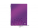 Leitz "Wow" 80 lap, A4 kockás spirálfüzet, lila