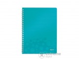 Leitz "Wow" 80 lap, A4 vonalas spirálfüzet, jégkék