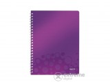 Leitz "Wow" 80 lap, A4 vonalas spirálfüzet, lila