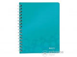 Leitz "Wow" 80 lap, A5 vonalas spirálfüzet, jégkék