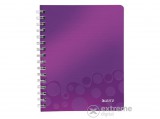 Leitz "Wow" 80 lap, A5 vonalas spirálfüzet, lila