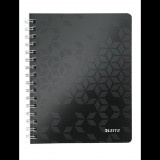 Leitz Wow 80 lapos A5 kockás spirálfüzet - Fekete (46410095)