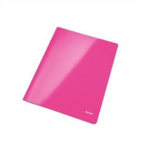LEITZ "Wow" A4 lakkfényű laminált karton rózsaszín gyorsfűző