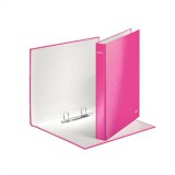 LEITZ "Wow" A4 Maxi 40 mm D alakú 2 gyűrűs lakkfényű karton rózsaszín gyűrűskönyv