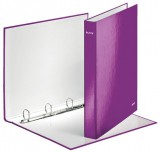 LEITZ "Wow" A4 Maxi 40 mm lakkfényű D alakú 4 gyűrűs karton lila gyűrűskönyv