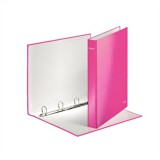 LEITZ "Wow" A4 Maxi 40 mm lakkfényű D alakú 4 gyűrűs karton rózsaszín gyűrűskönyv
