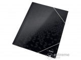 Leitz "Wow" Gumis mappa, 15 mm, karton, A4, lakkfényű, fekete