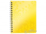 Leitz "Wow" Spirálfüzet, A5, kockás, 80 lap, sárga