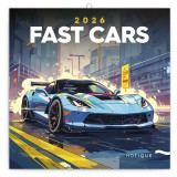 Lemeznaptár realsystem 300x300mm fast cars 2026. 6097-fc