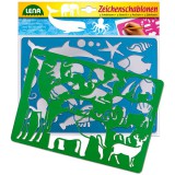 LENA: 2 db-os rajzolósablon - afrikai és tengeri állatok