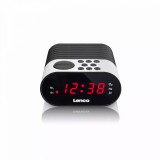 Lenco CR-07 FM Alarm Clock Radio White CR07 WHITE
