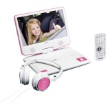 Lenco DVP-910 Hordozható DVD lejátszó Átalakítható 22,9 cm (9") Fekete, Rózsaszín