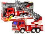 Lendkerekes Tűzoltóautó-Kihúzható-Mozgatható Létrával-Világító Lámpákkal-Indítási Motorhanggal